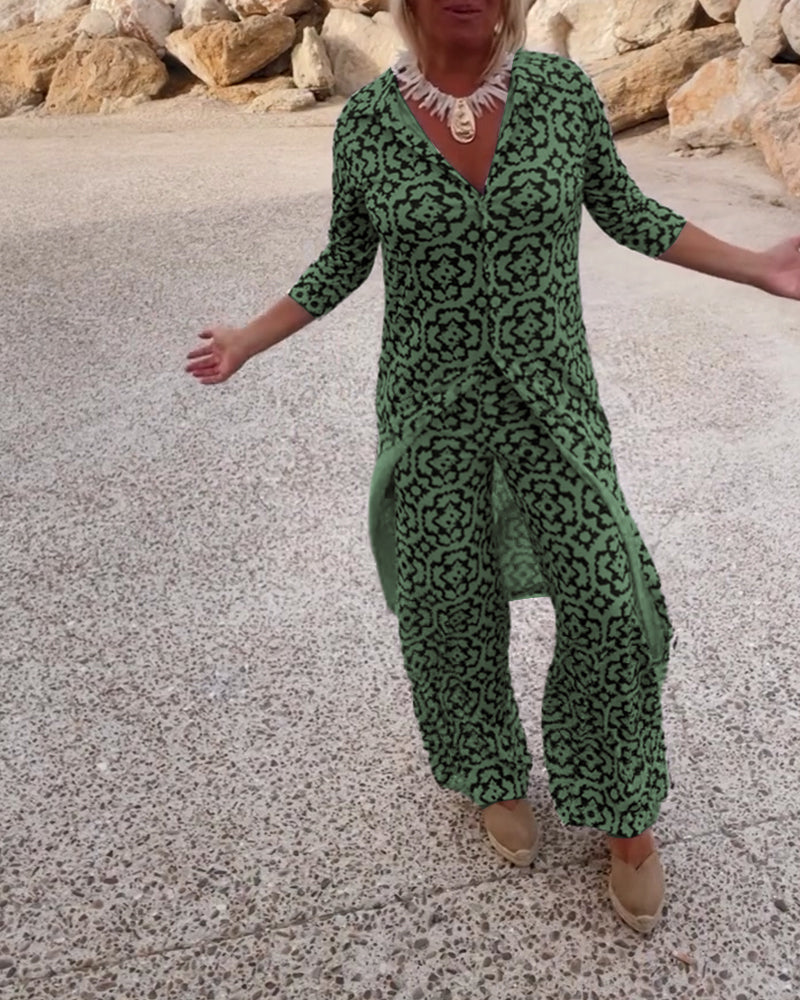 Stella | Women's Geometric Print Two-Piece Set view 7