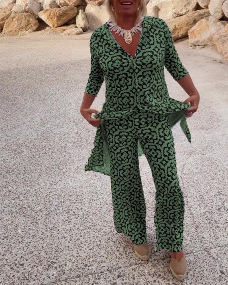 Stella | Women's Geometric Print Two-Piece Set view 9