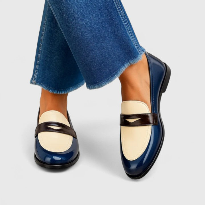 Women's Glossy Leather Loafers | Elegant Slip-On Black Shoes for Casual & Dressy Occasions 0