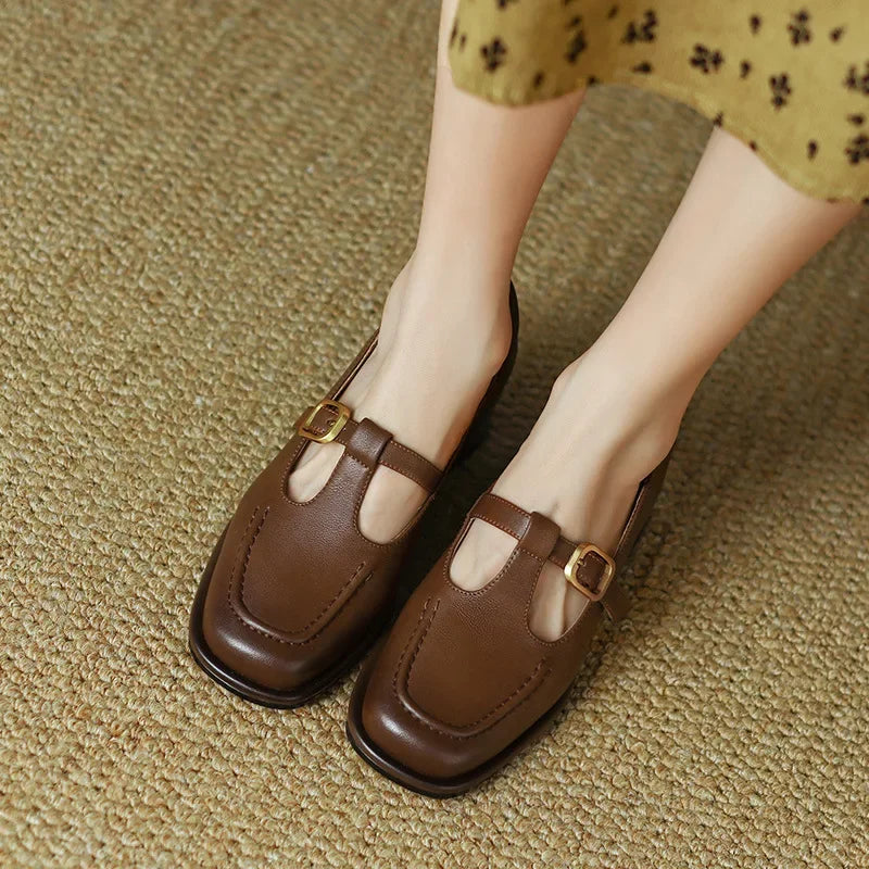 Gemma | Leather T-Strap Mary Janes view 2