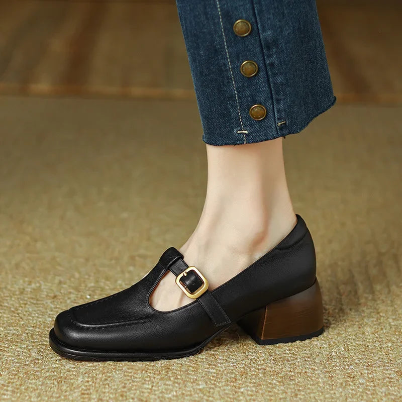 Gemma | Leather T-Strap Mary Janes view 5