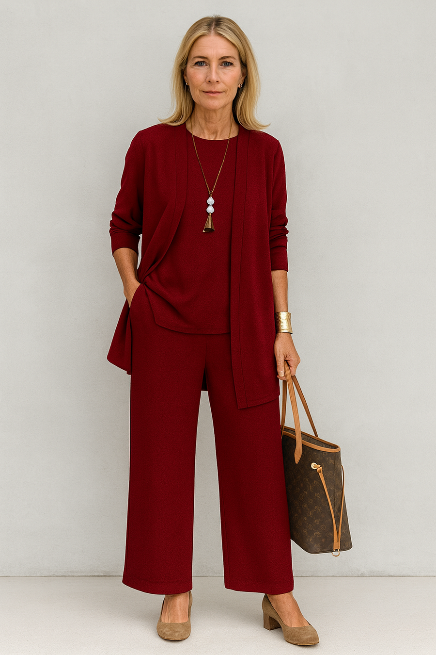 Elena |Women's Lightweight 3-Piece Set | Elegant Plus Size Outfit for All Seasons view 3