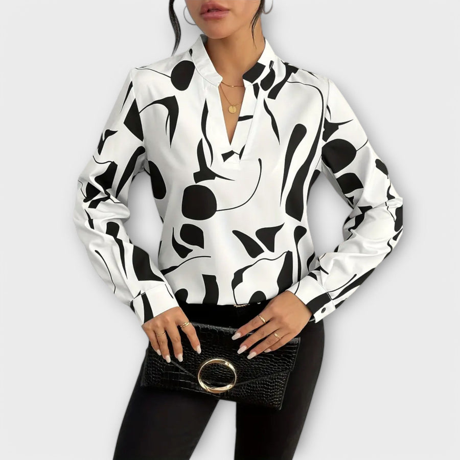 Edwina | Lightweight Abstract Pattern Blouse view 3