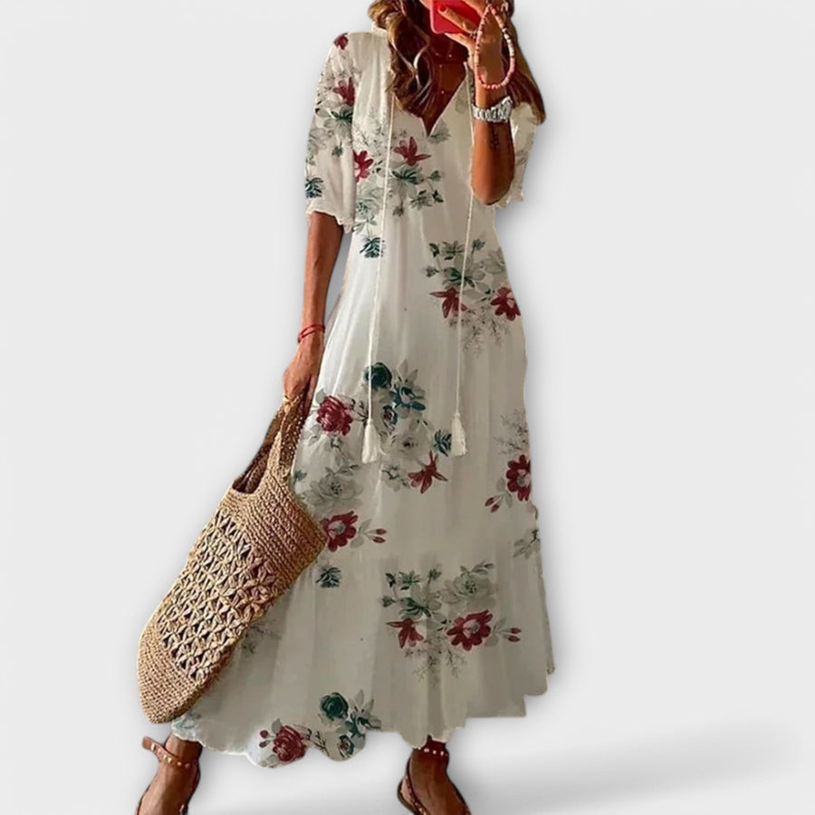 Eleganza | Women's Lightweight Bohemian Maxi Dress | Elegant Flowing Summer Gown view 7