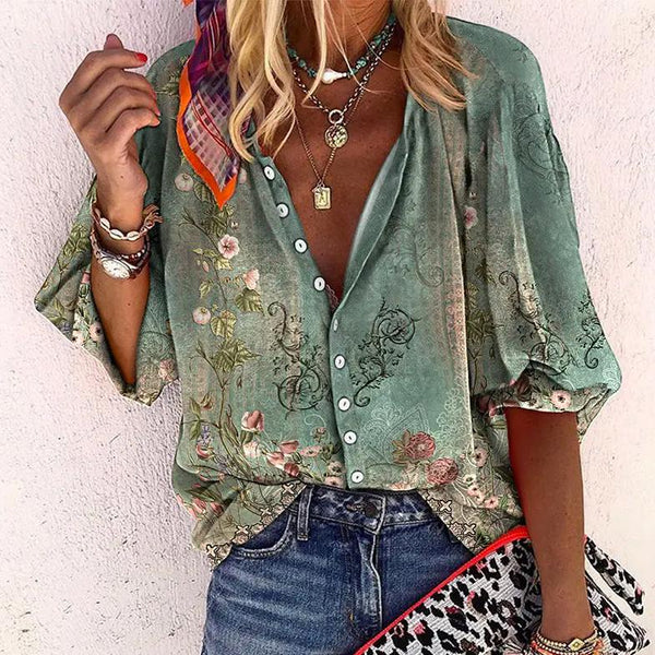 Bernice | Lightweight Boho Print Blouse