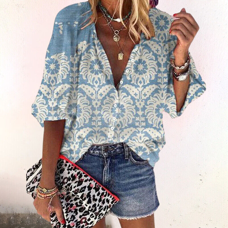 Bernice | Lightweight Boho Print Blouse view 5