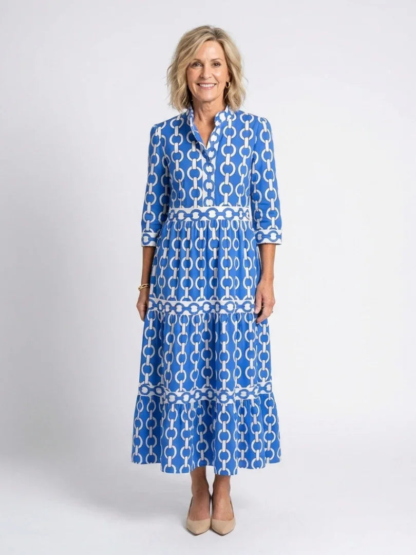 Ximena | Chain Print Midi Dress view 1