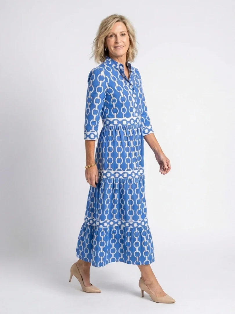 Ximena | Chain Print Midi Dress view 2