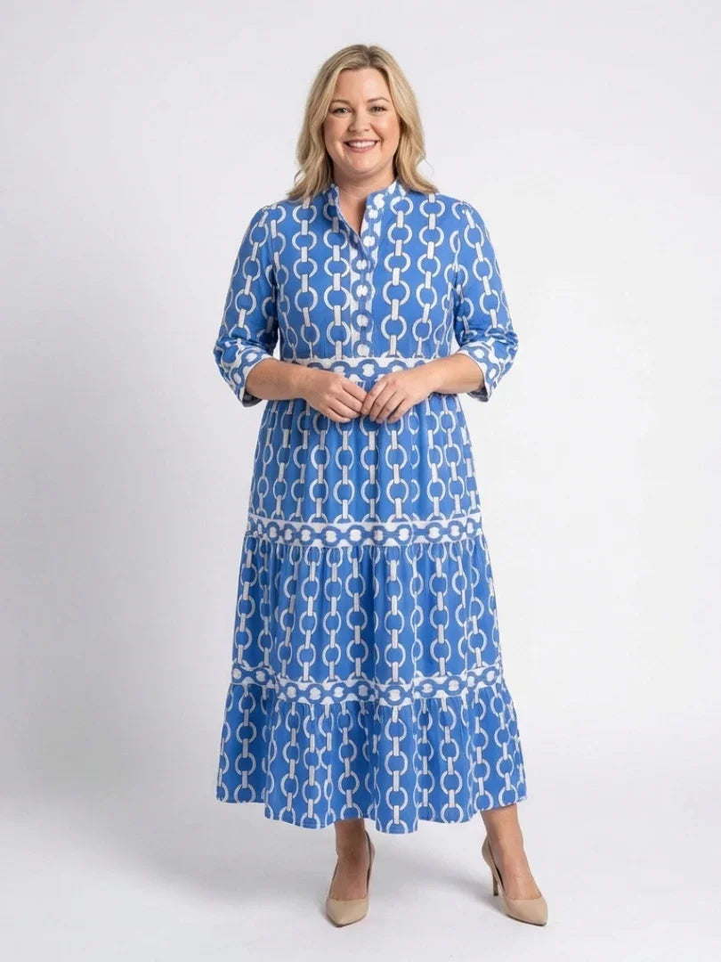 Ximena | Chain Print Midi Dress view 4