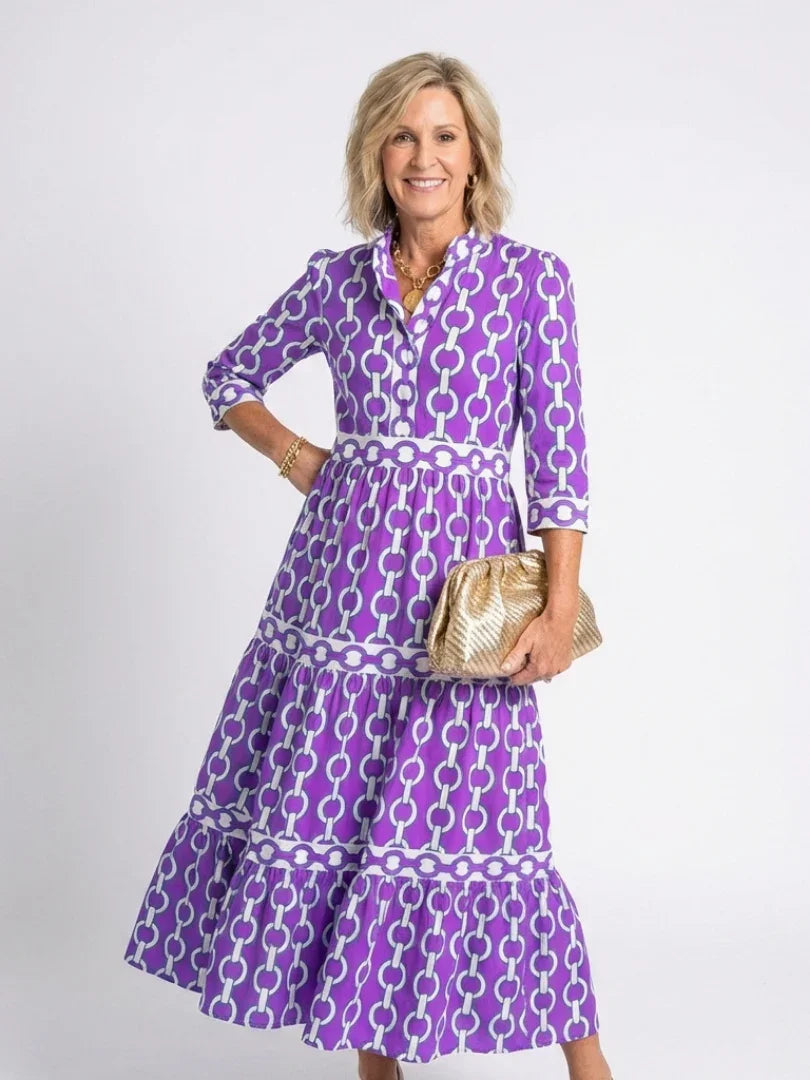 Ximena | Chain Print Midi Dress view 5