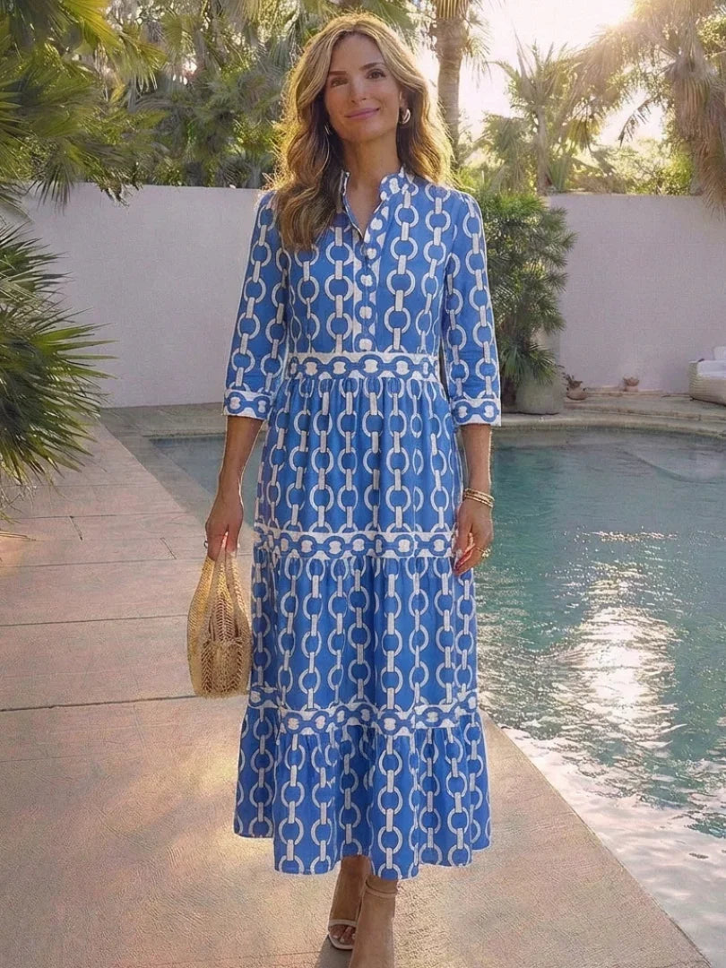 Ximena | Chain Print Midi Dress view 6