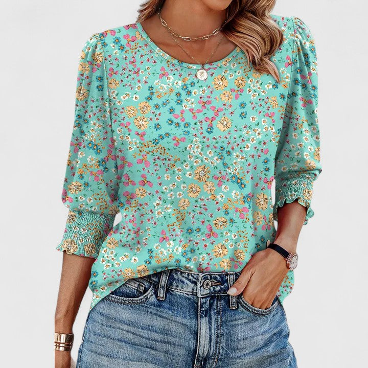 Ashley |  Lightweight Cotton Crew Neck Top view 7