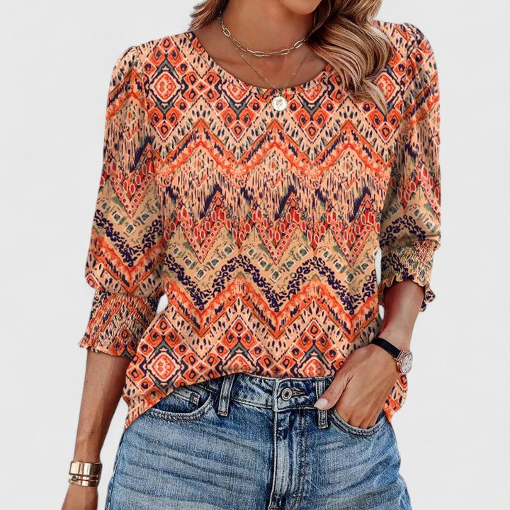 Ashley |  Lightweight Cotton Crew Neck Top view 9