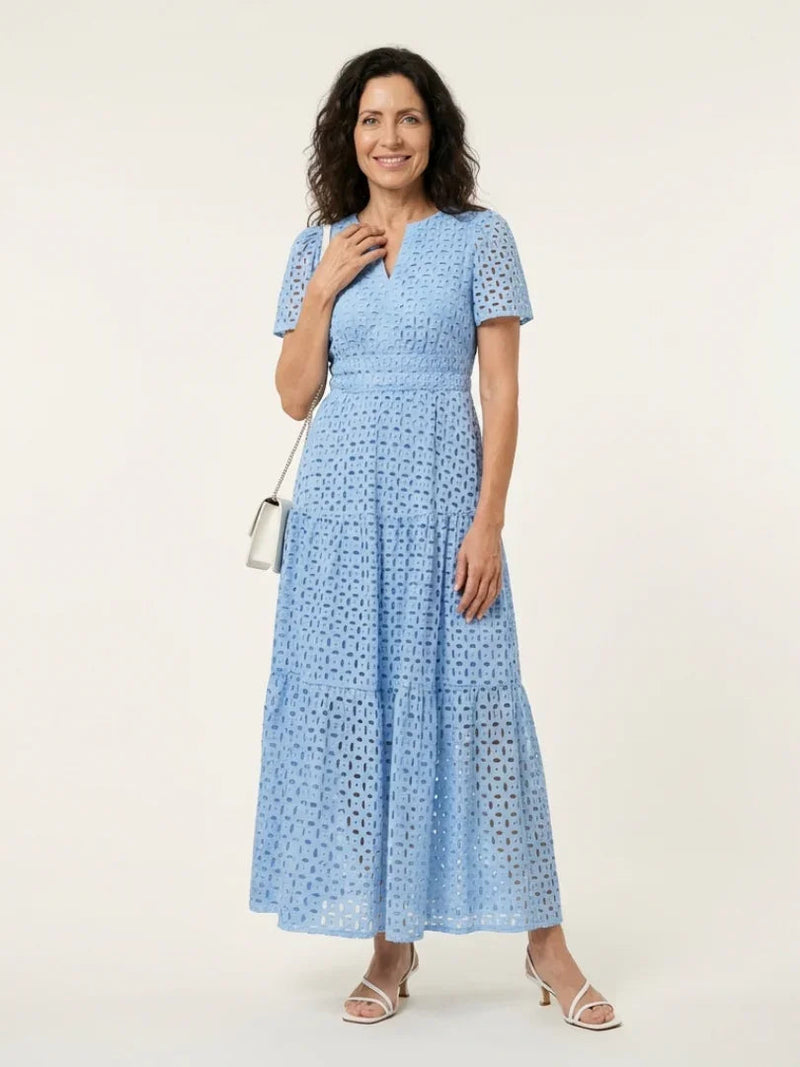 Verena | Eyelet Tiered Midi Dress