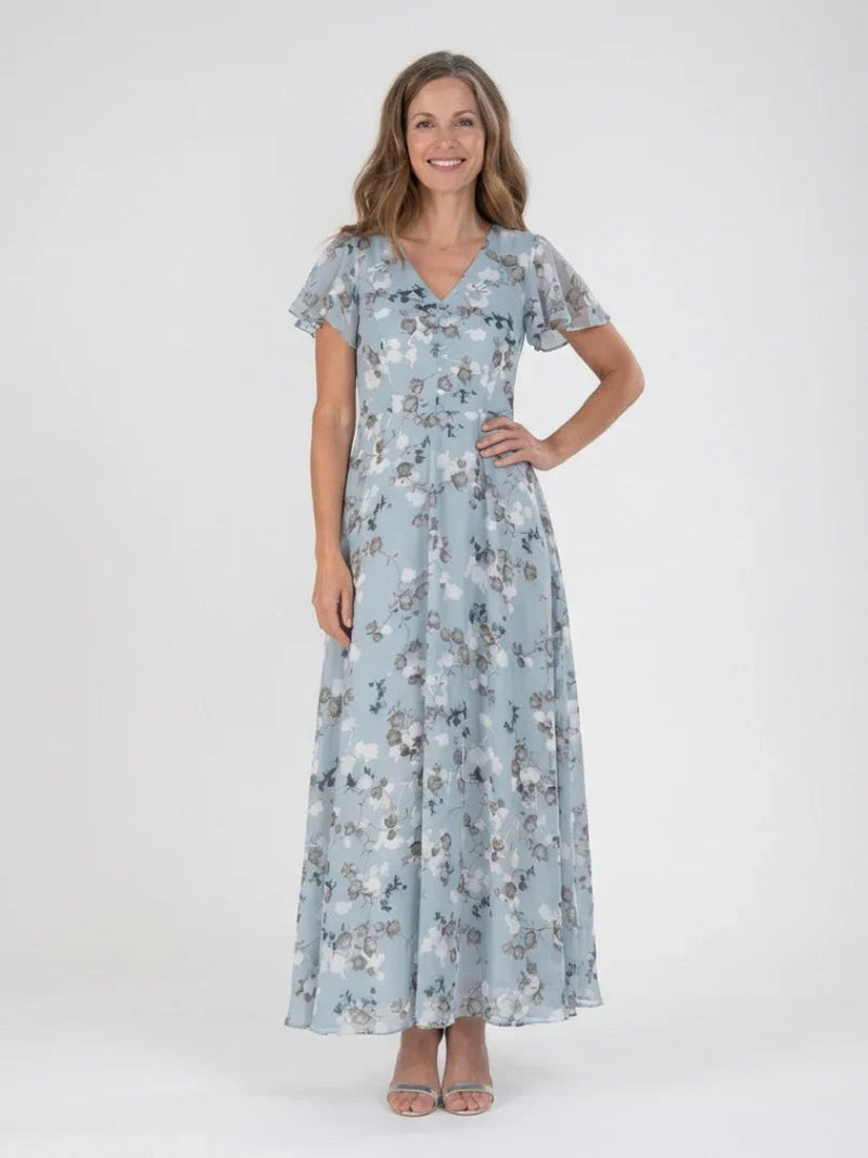 Tindra | Floral Chiffon Maxi Dress