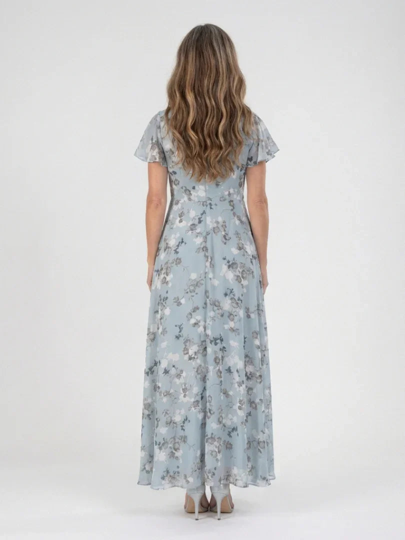 Tindra | Floral Chiffon Maxi Dress view 3