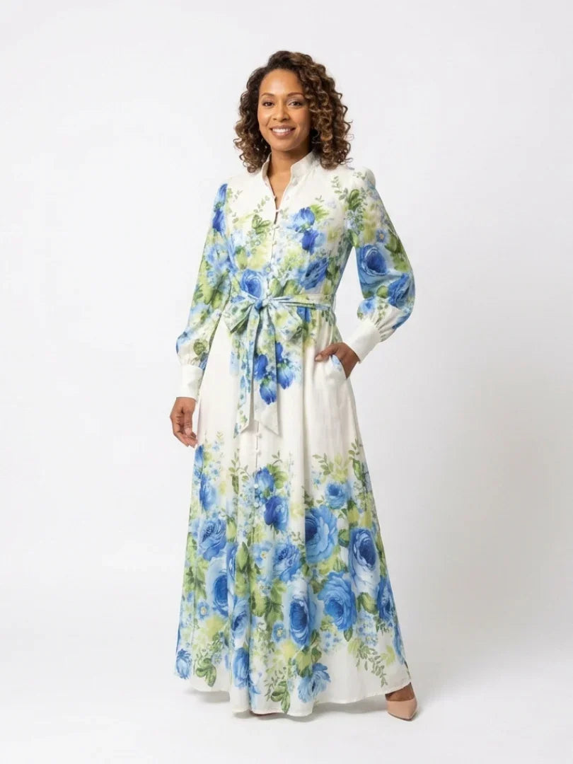 Solveig | Floral Long Sleeve Maxi Dress view 4
