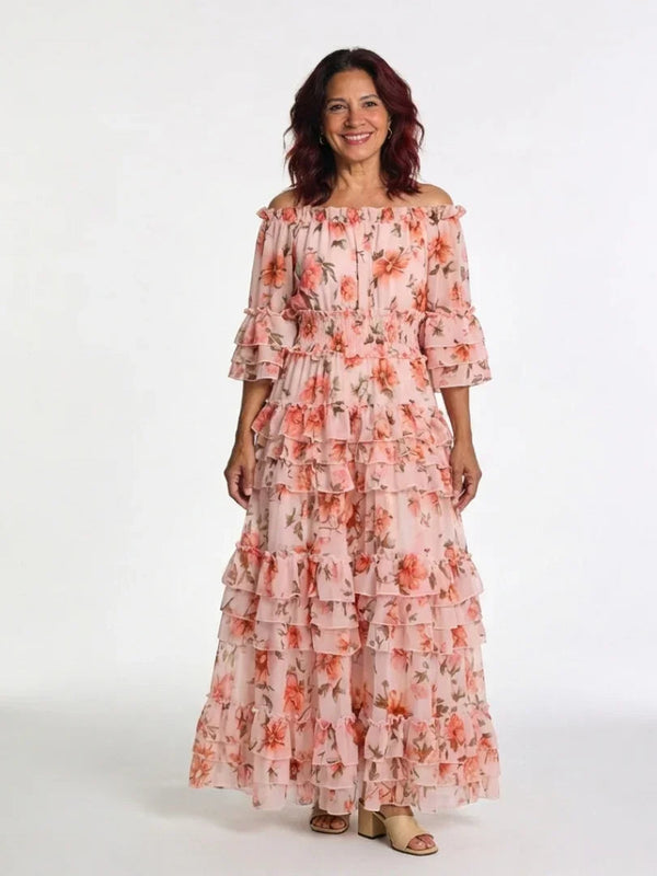 Natalene | Off-Shoulder Floral Maxi Dress
