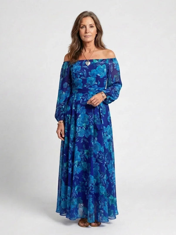Idalia | Elegant Floral Off-Shoulder Maxi Dress