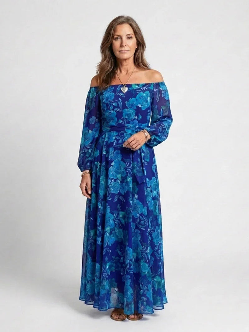 Idalia | Elegant Floral Off-Shoulder Maxi Dress