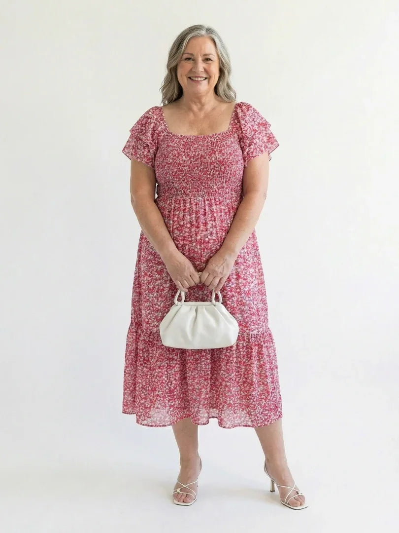 Florentine | Floral Off-Shoulder Midi Dress view 3