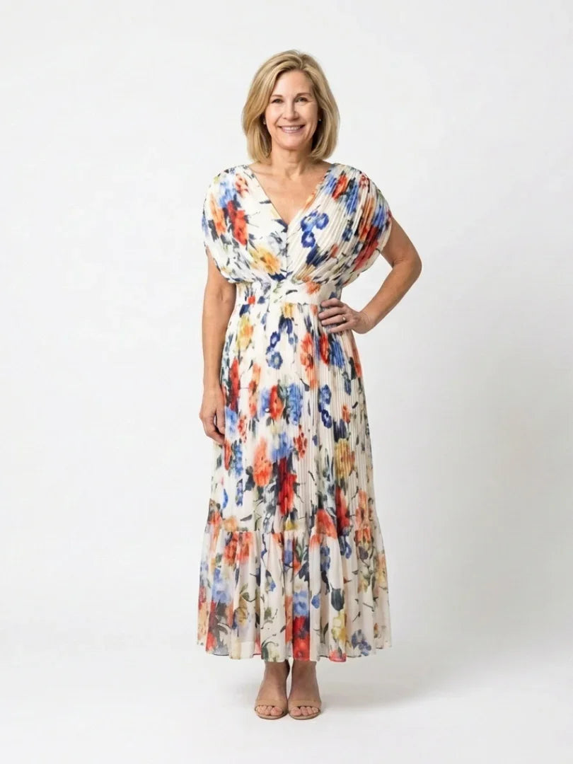 Quenby | Floral Pleated Midi Dress