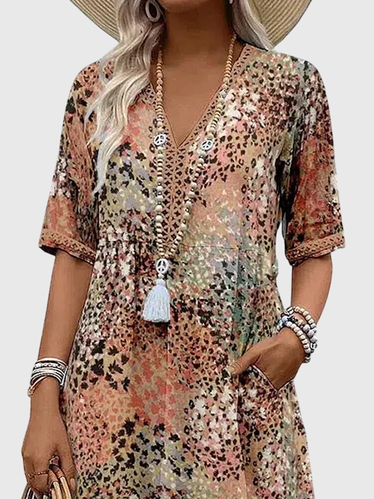 Alexi | Women's Lightweight Floral Midi Dress | Elegant Summer Cocktail Dress view 6