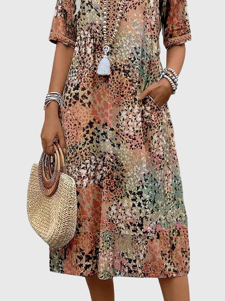 Alexi | Women's Lightweight Floral Midi Dress | Elegant Summer Cocktail Dress view 7