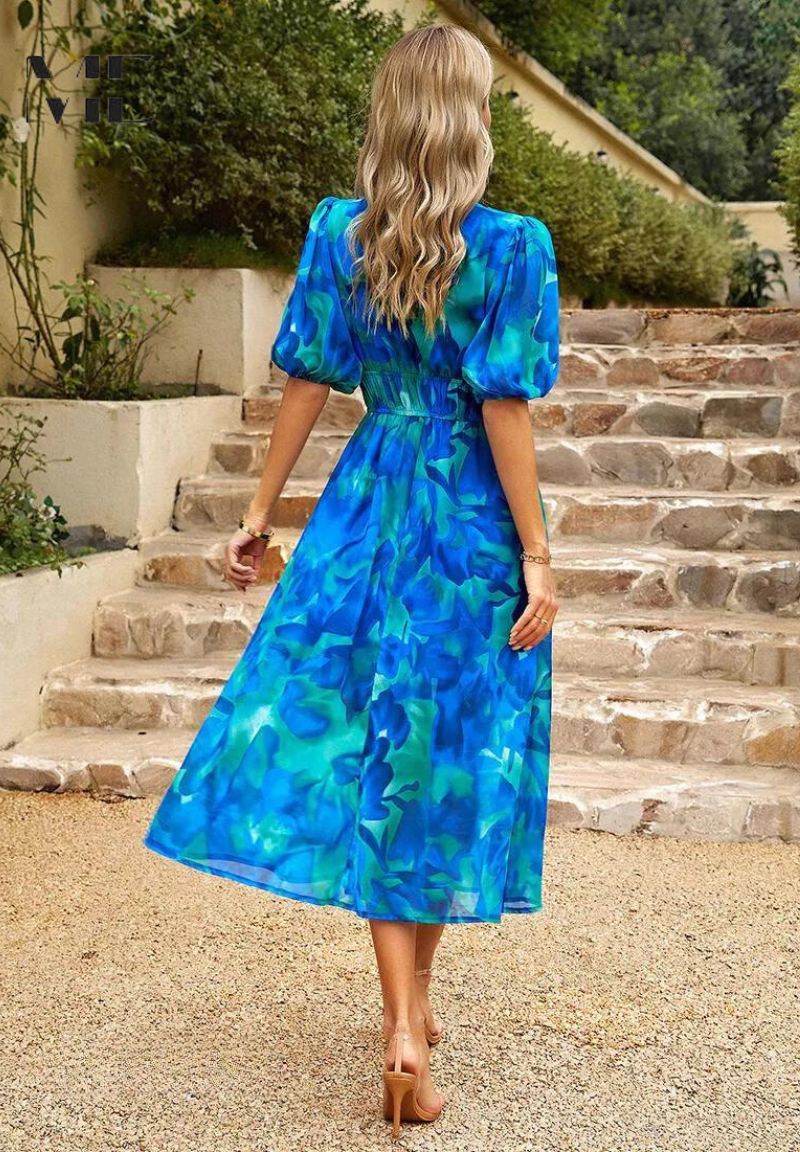 Regina | Women's Lightweight Floral Midi Dress view 7