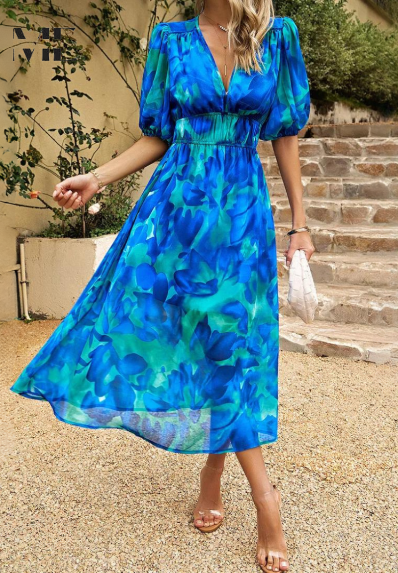 Regina | Women's Lightweight Floral Midi Dress view 9