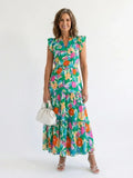 Queenie | Floral Flutter Sleeve Midi Dress