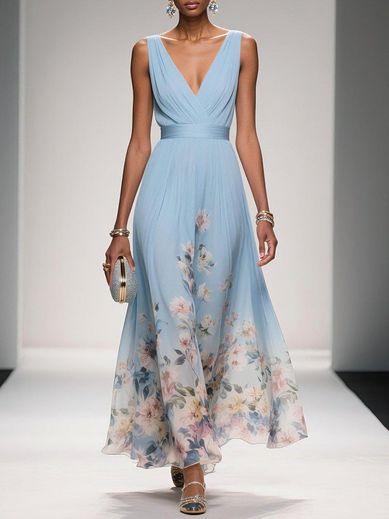 Linda | Women's Lightweight Floral Print Maxi Dress