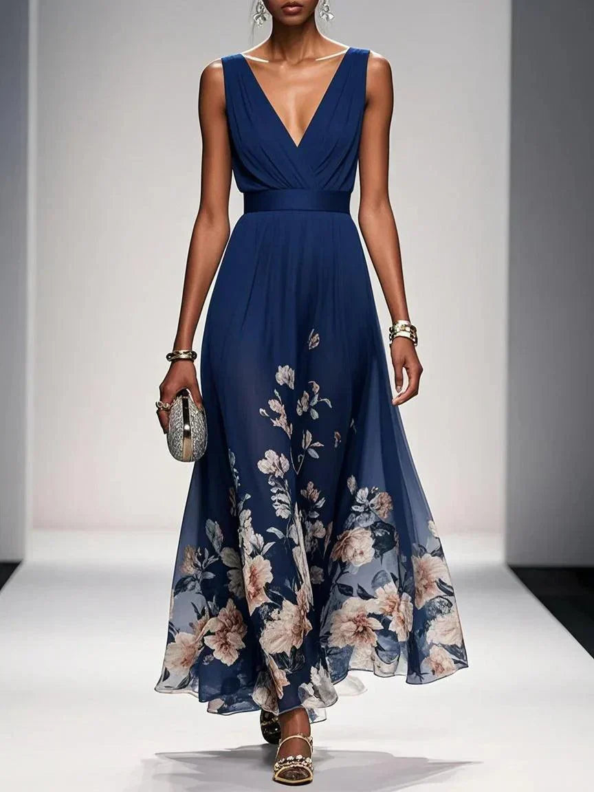 Linda | Women's Lightweight Floral Print Maxi Dress view 2