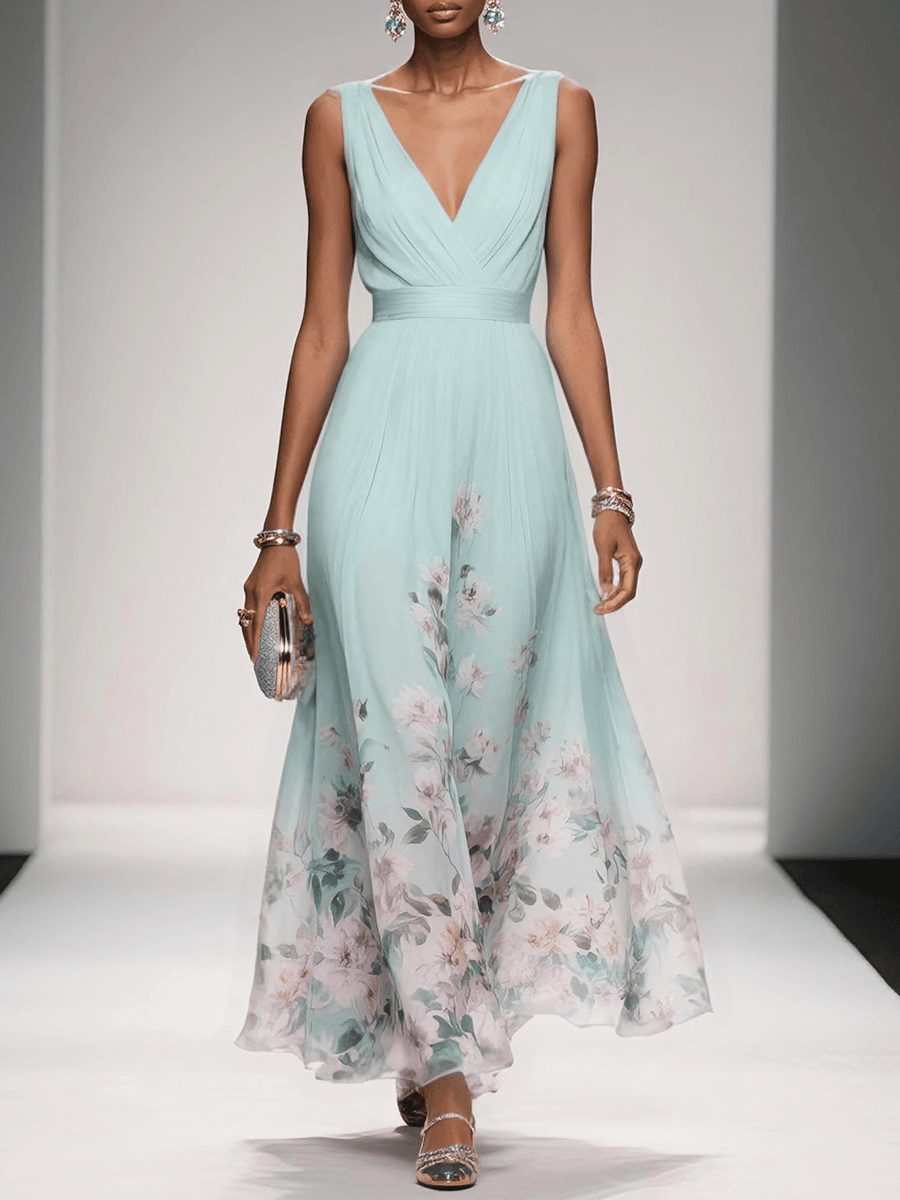 Linda | Women's Lightweight Floral Print Maxi Dress view 4