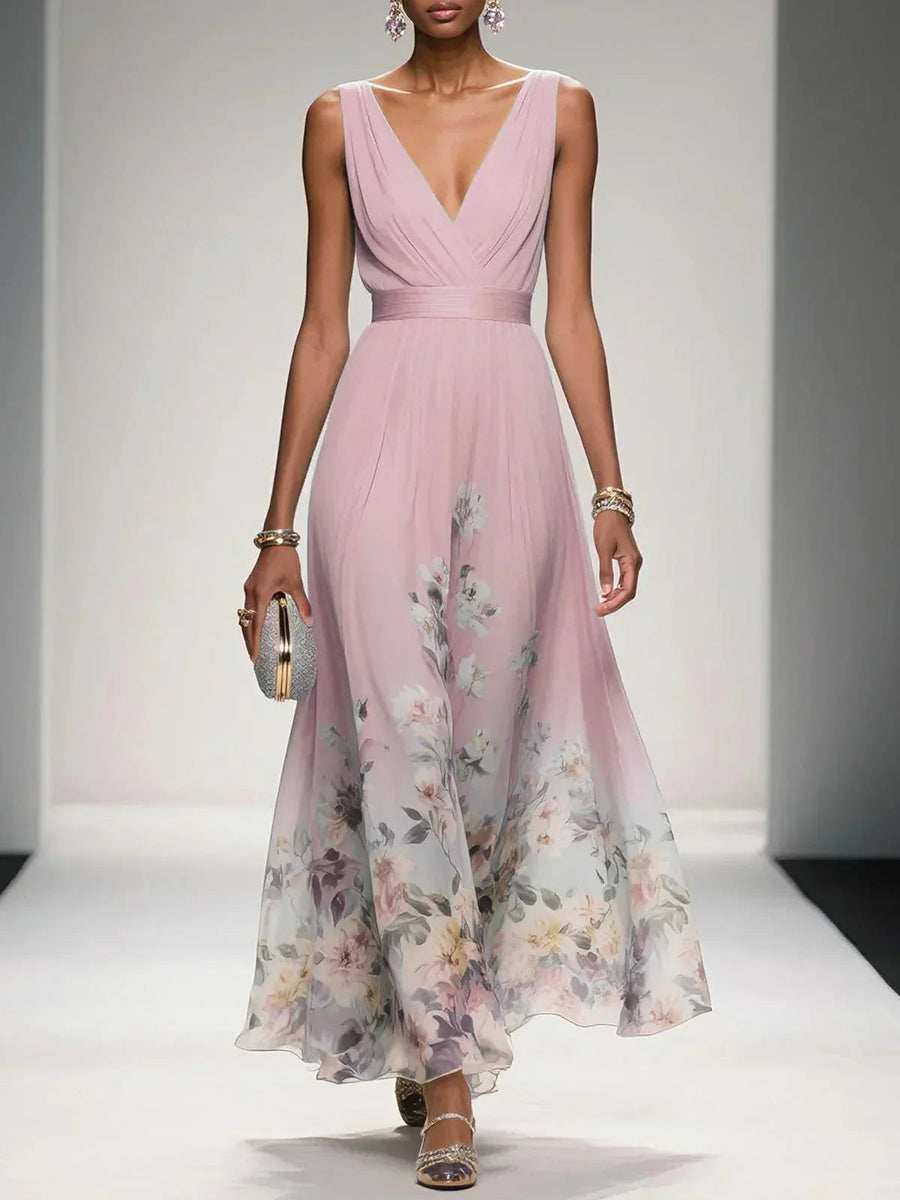 Linda | Women's Lightweight Floral Print Maxi Dress view 5