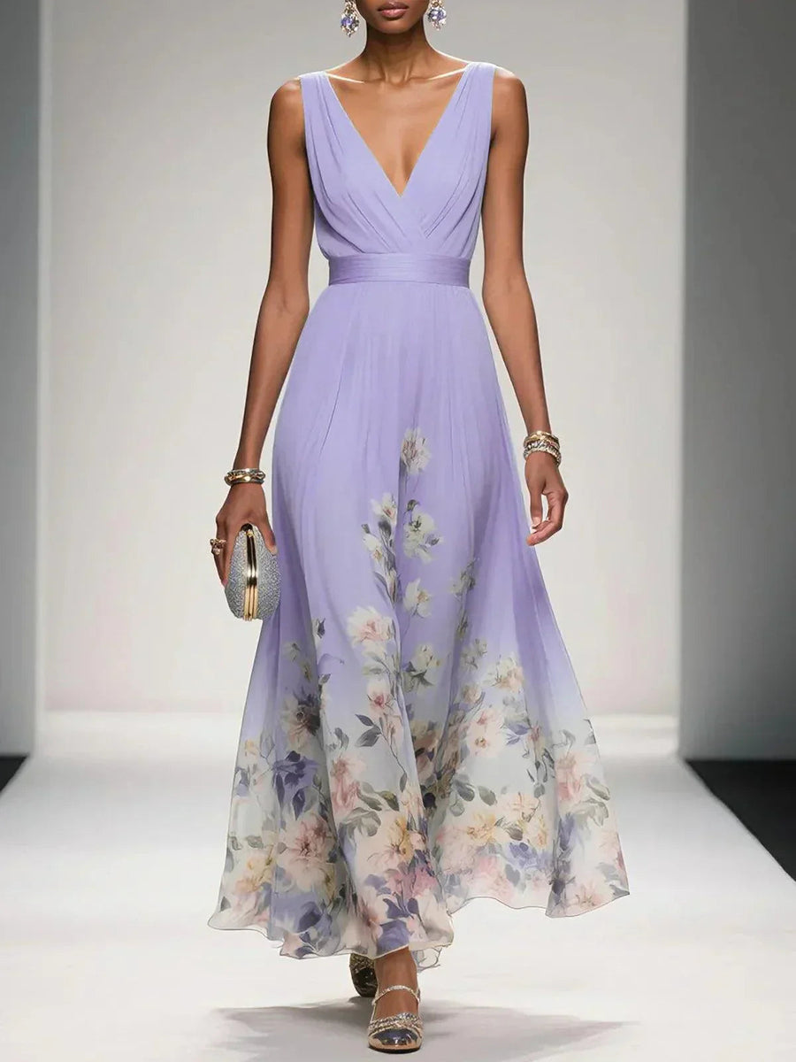 Linda | Women's Lightweight Floral Print Maxi Dress view 6