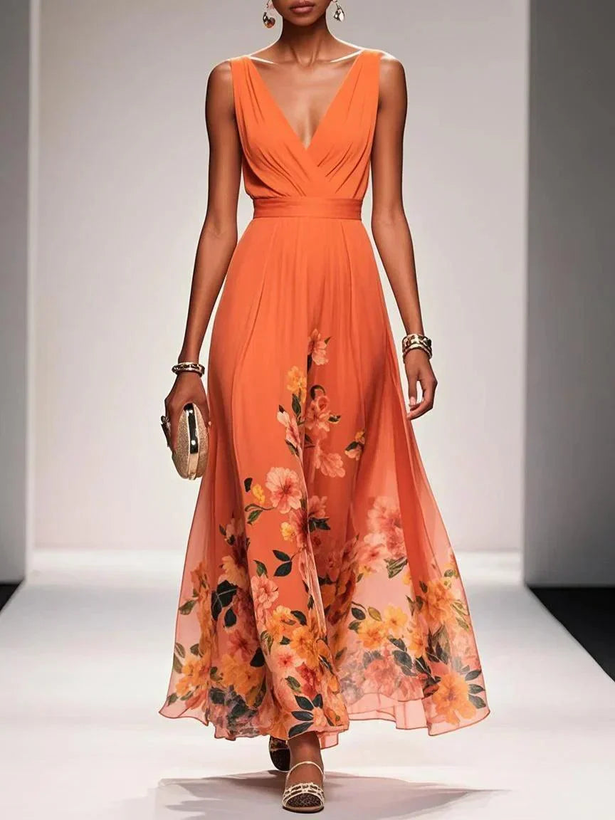 Linda | Women's Lightweight Floral Print Maxi Dress view 7