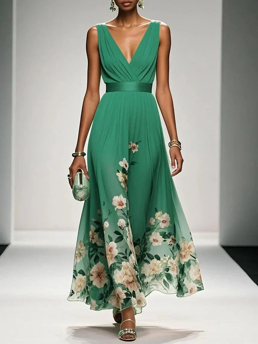 Linda | Women's Lightweight Floral Print Maxi Dress view 8