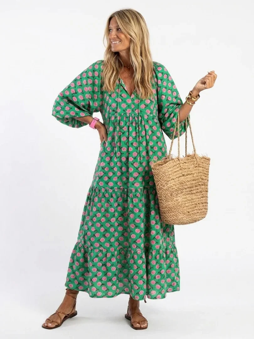 Celestine | Floral Tiered Midi Dress view 1
