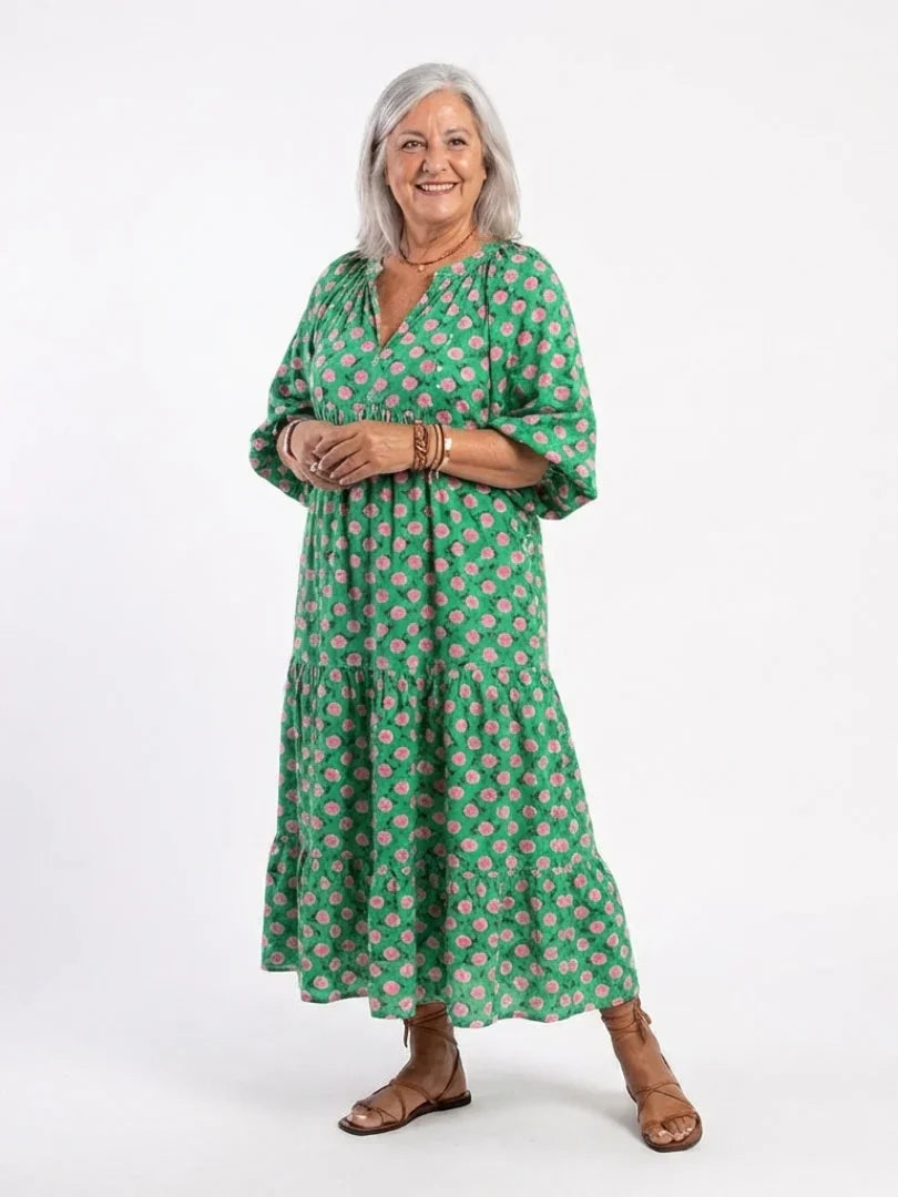 Celestine | Floral Tiered Midi Dress view 4