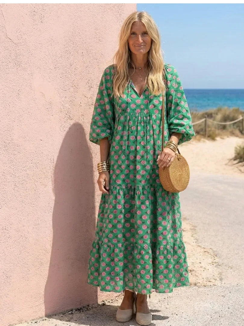 Celestine | Floral Tiered Midi Dress view 6