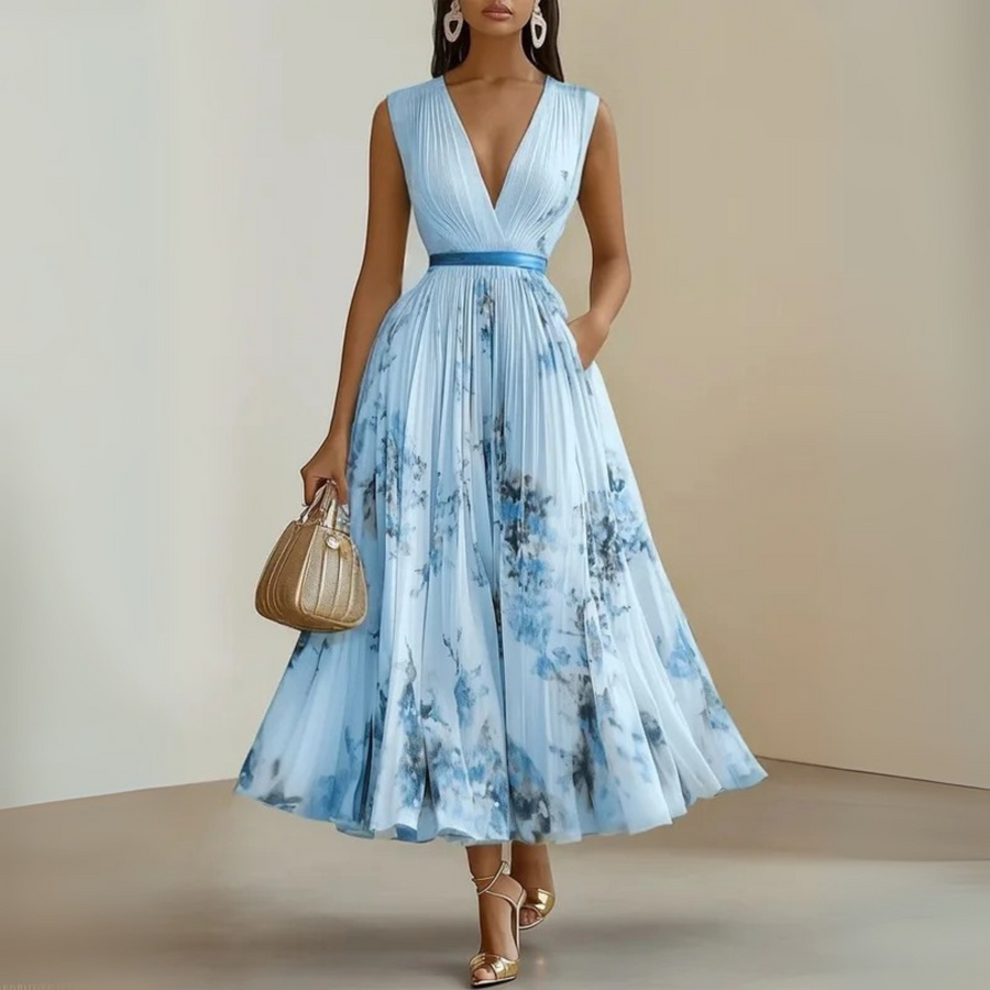 Ada | Women's Lightweight Flowy Maxi Dress | Elegant Sleeveless Summer Gown view 4