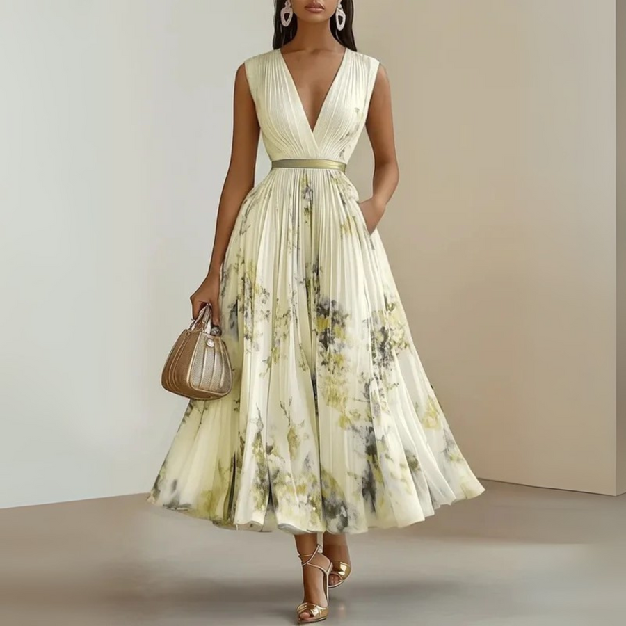Ada | Women's Lightweight Flowy Maxi Dress | Elegant Sleeveless Summer Gown view 5