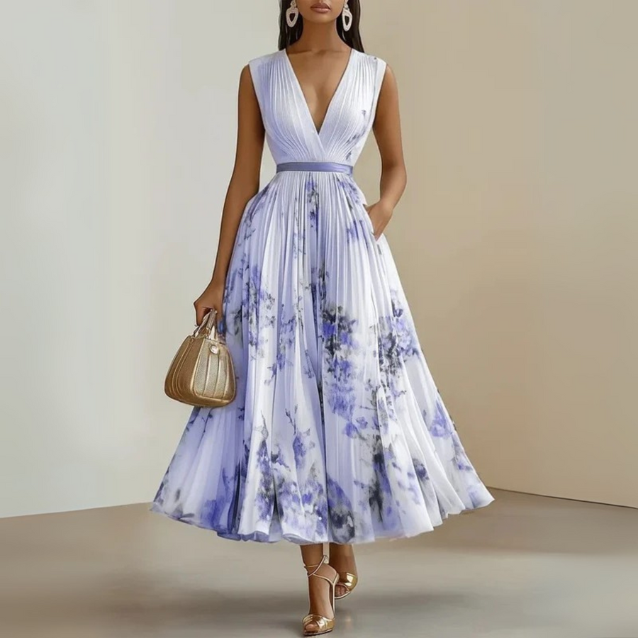 Ada | Women's Lightweight Flowy Maxi Dress | Elegant Sleeveless Summer Gown view 6