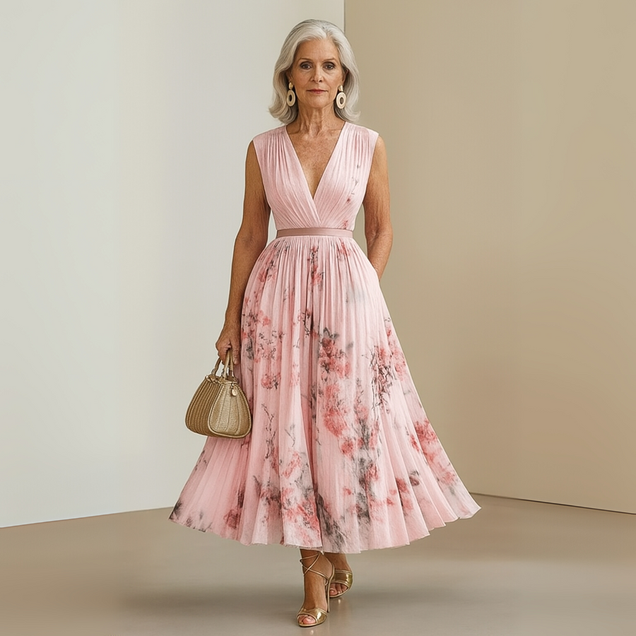 Ada | Women's Lightweight Flowy Maxi Dress | Elegant Sleeveless Summer Gown view 9