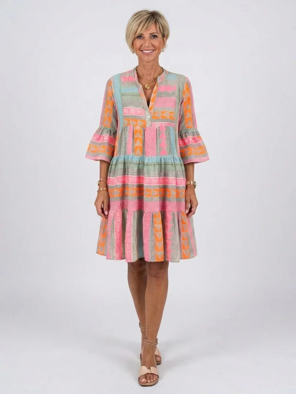 Petra | Geometric Print Tiered Dress