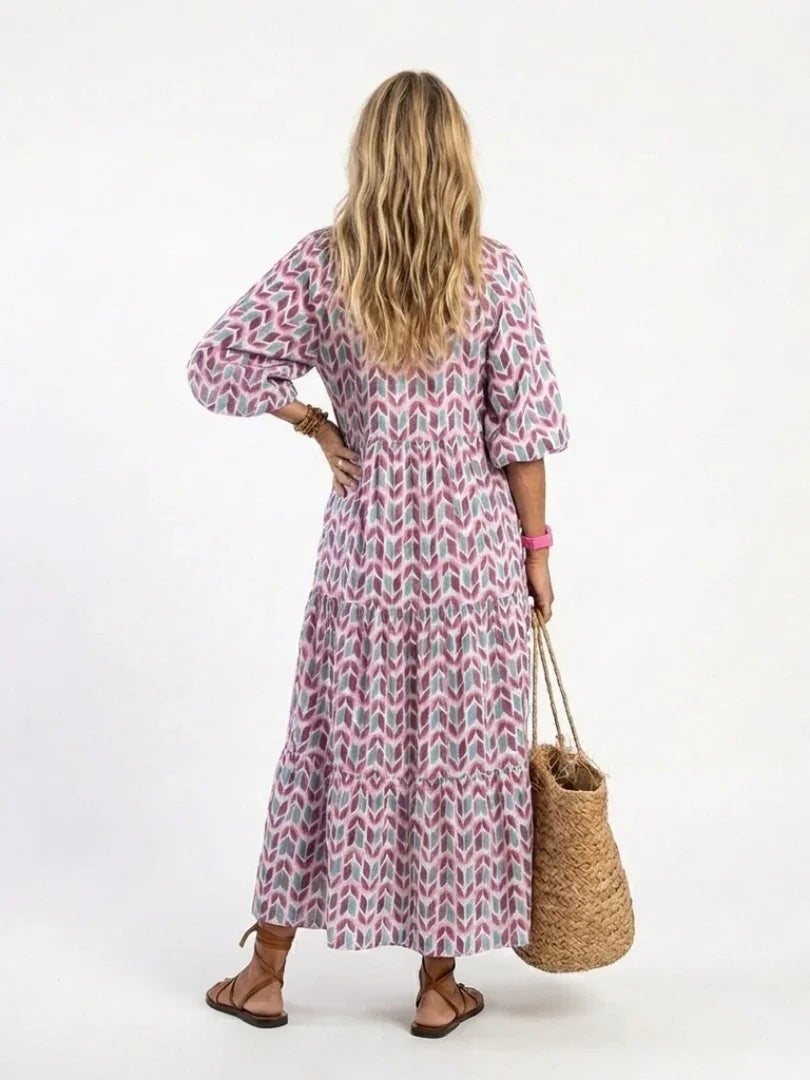 Beatrix | Geometric Print Midi Dress view 4