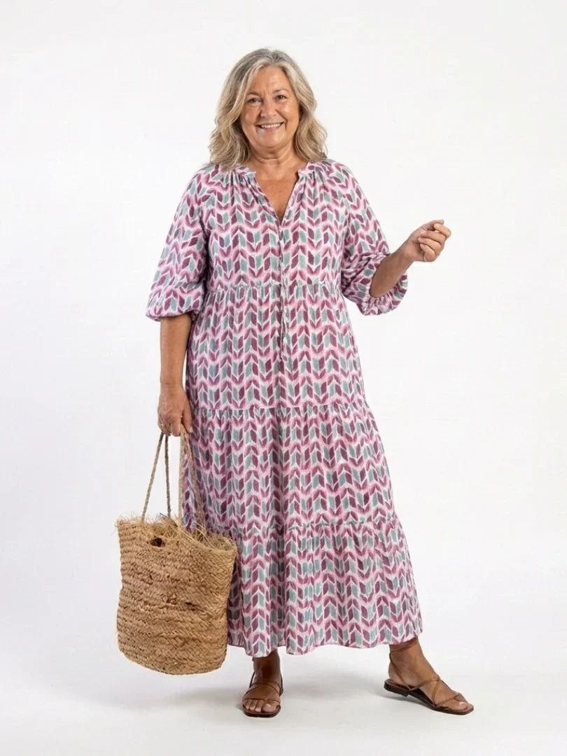 Beatrix | Geometric Print Midi Dress view 5