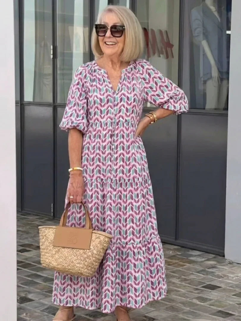 Beatrix | Geometric Print Midi Dress view 6