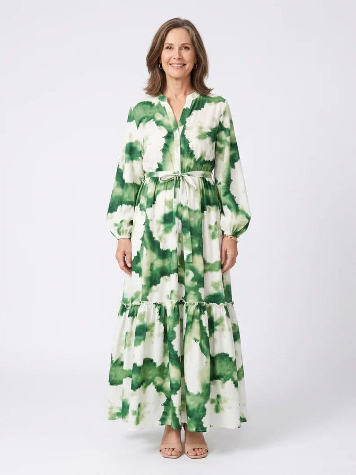 Women's Lightweight Maxi Dress | Elegant Long Sleeve Tiered Design for Everyday Comfort 0